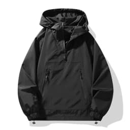 2026 New Men's Casual Loose Hoodie Spring/Autumn Large Pocket Half Zipper Outdoor Sports Hooded Pullover Sweatshirt