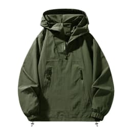 2026 New Men's Casual Loose Hoodie Spring/Autumn Large Pocket Half Zipper Outdoor Sports Hooded Pullover Sweatshirt