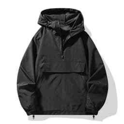 2026 New Men's Casual Loose Hoodie Spring/Autumn Large Pocket Half Zipper Outdoor Sports Hooded Pullover Sweatshirt