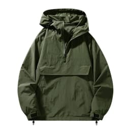 2026 New Men's Casual Loose Hoodie Spring/Autumn Large Pocket Half Zipper Outdoor Sports Hooded Pullover Sweatshirt