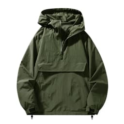 2026 New Men's Casual Loose Hoodie Spring/Autumn Large Pocket Half Zipper Outdoor Sports Hooded Pullover Sweatshirt