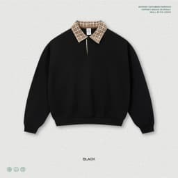 ZODF Fashion Autumn Men 320gsm Turn Down Collar Sweatshirt Unisex Cusual Old Money Style Polo Pullovers HY1317