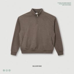 ZODF Trendy Autumn 320gsm Polo Collar Sweatshirt For Man Unisex Cusual Old Money Style Half Zipper Pullovers Streetwears HY1319