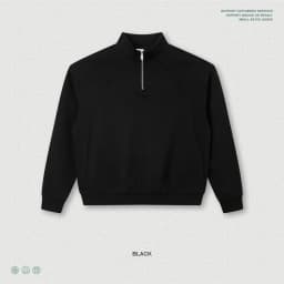 ZODF Trendy Autumn 320gsm Polo Collar Sweatshirt For Man Unisex Cusual Old Money Style Half Zipper Pullovers Streetwears HY1319