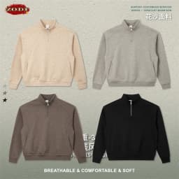 ZODF Trendy Autumn 320gsm Polo Collar Sweatshirt For Man Unisex Cusual Old Money Style Half Zipper Pullovers Streetwears HY1319
