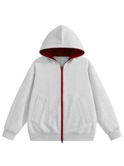 Couple Hooded Color Block Sweatshirt Outerwear Autumn Winter New American Retro Spliced Two Color Mens Cardigan Sweatshirt