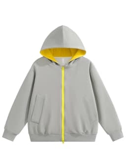 Couple Hooded Color Block Sweatshirt Outerwear Autumn Winter New American Retro Spliced Two Color Mens Cardigan Sweatshirt