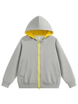 Couple Hooded Color Block Sweatshirt Outerwear Autumn Winter New American Retro Spliced Two Color Mens Cardigan Sweatshirt
