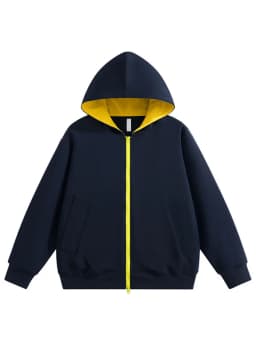 Couple Hooded Color Block Sweatshirt Outerwear Autumn Winter New American Retro Spliced Two Color Mens Cardigan Sweatshirt