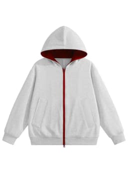 Couple Hooded Color Block Sweatshirt Outerwear Autumn Winter New American Retro Spliced Two Color Mens Cardigan Sweatshirt