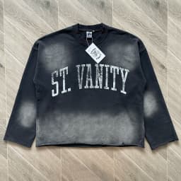 SAINT VANITY Logo Crewneck Casual Pure Cotton Washing Water Men's and Women's Same Crew Neck Sweater