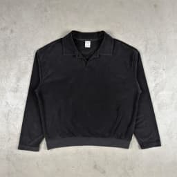 ZODF Trendy Men 380gsm V Neck Polo Collar Sweatshirt Unisex Washed Fire Snowflake Old Money Style Pullovers HY1322