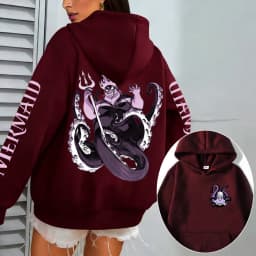 The Little Mermaid Ursula Men Hoodie Cartoon Anime Women Pullover Tops 2026 Casual Autumn Winter Couple Oversized Sweatshirts