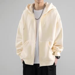 Heavyweight Hooded Sweatshirt Cardigan Men's Spring Autumn Winter New Fleece Lined Trendy Brand Casual Outerwear Jacket