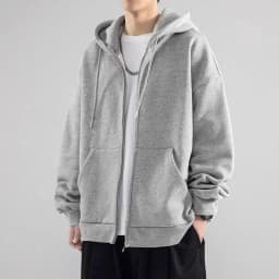 Heavyweight Hooded Sweatshirt Cardigan Men's Spring Autumn Winter New Fleece Lined Trendy Brand Casual Outerwear Jacket