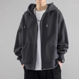 Heavyweight Hooded Sweatshirt Cardigan Men's Spring Autumn Winter New Fleece Lined Trendy Brand Casual Outerwear Jacket