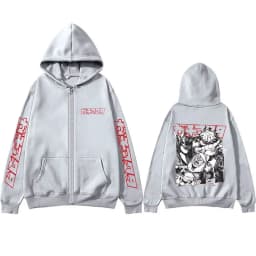 Anime Gachiakuta Rudo Graphic Merch Zipper Hoodie Men Women Casual Oversized Zip Up Jacket Male Cartoon Manga Zip Up Sweatshirt