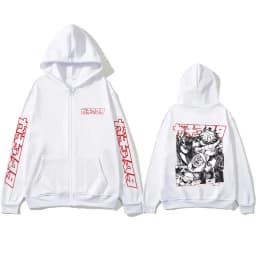 Anime Gachiakuta Rudo Graphic Merch Zipper Hoodie Men Women Casual Oversized Zip Up Jacket Male Cartoon Manga Zip Up Sweatshirt