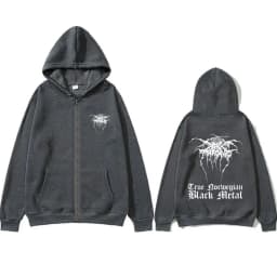Vintage Darkthrone True Norwegian Black Metal Zipper Hoodie Mayhem Zip Up Hoodies Men Women Death Black Metal Rock Zip Up Jacket