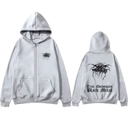 Vintage Darkthrone True Norwegian Black Metal Zipper Hoodie Mayhem Zip Up Hoodies Men Women Death Black Metal Rock Zip Up Jacket