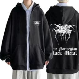 Vintage Darkthrone True Norwegian Black Metal Zipper Hoodie Mayhem Zip Up Hoodies Men Women Death Black Metal Rock Zip Up Jacket