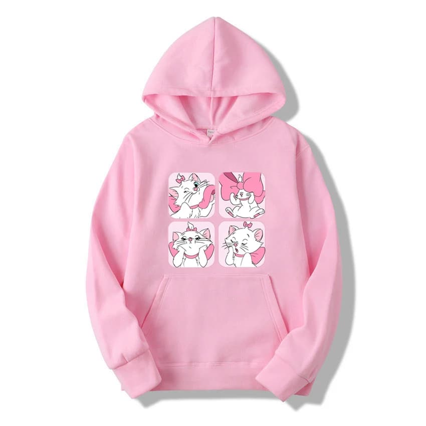 Marie Cat Anime Women Hoodie 2025 New Casual Cartoon Men Pullover Tops Spring Autumn Couple Sweatshirts Clothes
