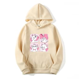 Marie Cat Anime Women Hoodie 2025 New Casual Cartoon Men Pullover Tops Spring Autumn Couple Sweatshirts Clothes