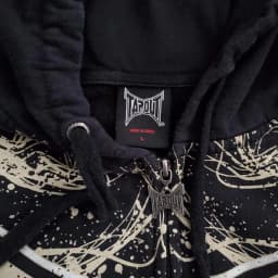 Streetwear Tapout Zipper Hoodie Y2K Mens Hip Hop Letter Retro Graphic Print Black Oversized Hoodie Gothic Jacket Clothes
