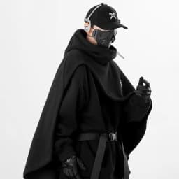 PFNW Autumn Winter Sweatshirt Hooded Fake Two-Piece Pullover Cloak Jacket 2025 Darkwear Male Tops 28W9215