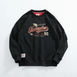 2024 Autumn New American Retro Long Sleeve O-neck Wing Letter Printed Sweatshirts Men's Fashion Terry Pullover Casual Sportwear