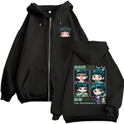 Anime The Apothecary Diaries Maomao Zipper Hoodie Men Women Casual Oversized Zip Up Jacket Male Fleece Cotton Zip Up Sweatshirt