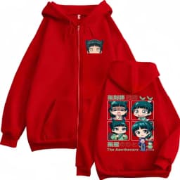 Anime The Apothecary Diaries Maomao Zipper Hoodie Men Women Casual Oversized Zip Up Jacket Male Fleece Cotton Zip Up Sweatshirt