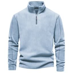 2026 Men's Winter Warm Fleece Tops Sweatshirts Casual Long Sleeve Zipper Stand Collar Pullover Tops Fashion Solid Sweatshirts
