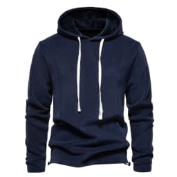 2026 Men's Winter Warm Fleece Tops Sweatshirts Casual Long Sleeve Zipper Stand Collar Pullover Tops Fashion Solid Sweatshirts