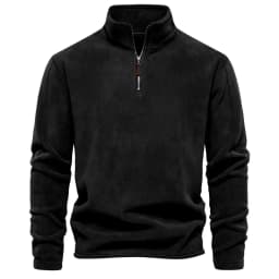 2026 Men's Winter Warm Fleece Tops Sweatshirts Casual Long Sleeve Zipper Stand Collar Pullover Tops Fashion Solid Sweatshirts