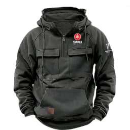 Yamaha Logo Men's Casual Hooded Sweatshirt New Style Outdoor Thick Fashionable Loose Long-Sleeved Pullover with Multiple Pockets