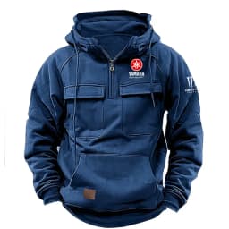 Yamaha Logo Men's Casual Hooded Sweatshirt New Style Outdoor Thick Fashionable Loose Long-Sleeved Pullover with Multiple Pockets