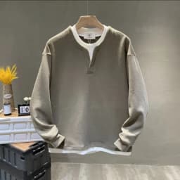 Male Sweatshirt No Logo Overfit Y2k Vintage Loose Clothing Deals Welcome Deal Cheap Luxury Cotton Men's Pullover Fake Two Piece
