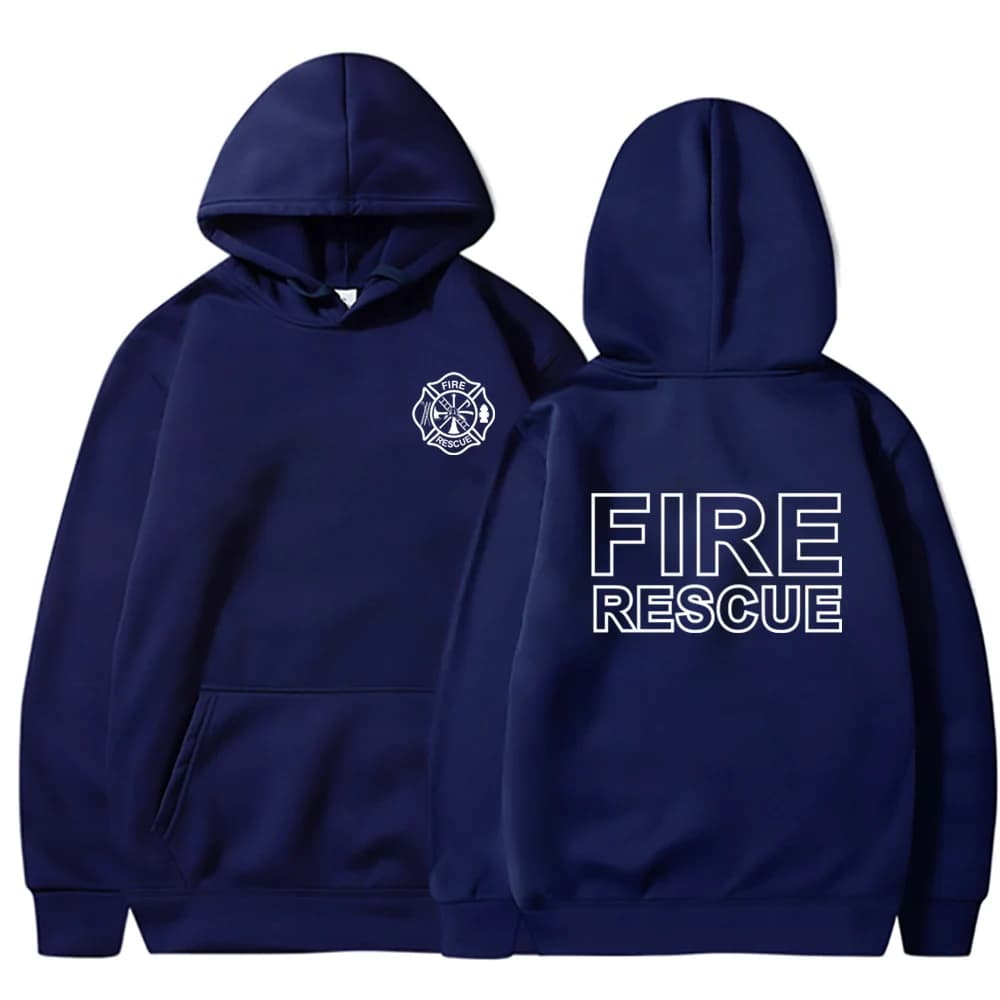 Fire Rescue Firefighter Hoodie Funny Fireman Sweatshirt Men Hoodies Pullover Hip Hop Streetwear