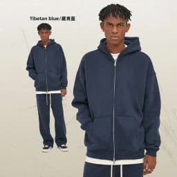 IEFB Men's Wear Male Hoodies Solid Color Winter Spring New Fashion Velvet Double Head Zippers Cardigan Loose Sweatshirt 9C9351