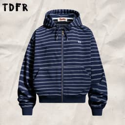Horizontal Stripes Sweatshirts Mens Autumn Kangaroo Pocket Casual Loose Long Sleeve Sports Hoodies Outerwear Men