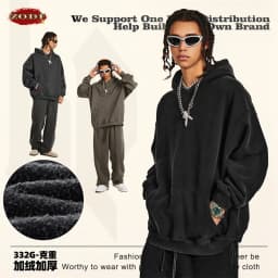 ZODF 2024 Winter Men's Washed Fleece Hoodies Unisex Women Retro Loose Warm 360gsm Hooded Pullovers Sweatshirts HY0870