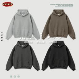 ZODF 2024 Winter Men's Washed Fleece Hoodies Unisex Women Retro Loose Warm 360gsm Hooded Pullovers Sweatshirts HY0870