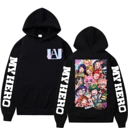 Anime My Hero Academia Hoodies Manga Midoriya Izuku Bakugou Katsuki Class 1A Letter Print Unisex Winter Oversized Sweatshirts