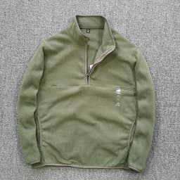 Half Zipper Sweatshirt Men's Polar Fleece Stand-up Collar Pullover Coat Autumn Winter Warm Loose Outerwear Top