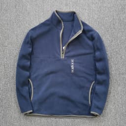 Half Zipper Sweatshirt Men's Polar Fleece Stand-up Collar Pullover Coat Autumn Winter Warm Loose Outerwear Top