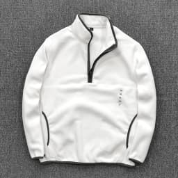 Half Zipper Sweatshirt Men's Polar Fleece Stand-up Collar Pullover Coat Autumn Winter Warm Loose Outerwear Top