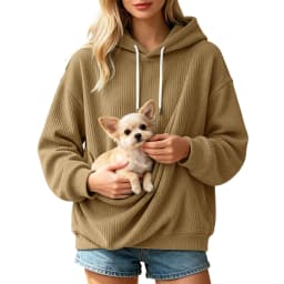 Hooded Sweatshirts For Men Women Corduroy Cat And Dog Bag Hooded Sweatshirt Pocket Pet Bag Holder Pullover Hoodies Large Size
