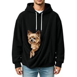 Hooded Sweatshirts For Men Women Corduroy Cat And Dog Bag Hooded Sweatshirt Pocket Pet Bag Holder Pullover Hoodies Large Size