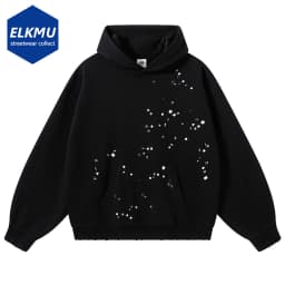 Rivet Hoodies Men Streetwear Harajuku Hip Hop Oversized Y2K Hoodies Unisex Casual Loose Pullover Sweatshirts